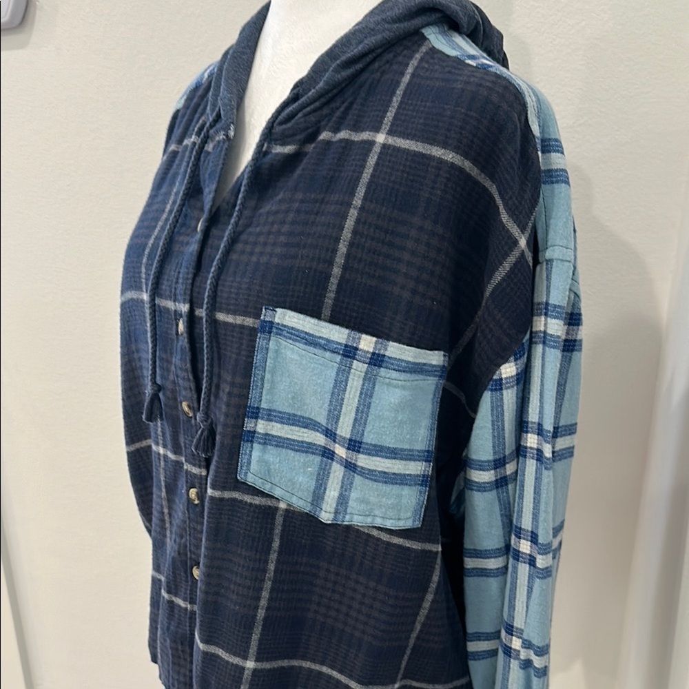 SO Flannel Hoodie Blue - Picture 6 of 10